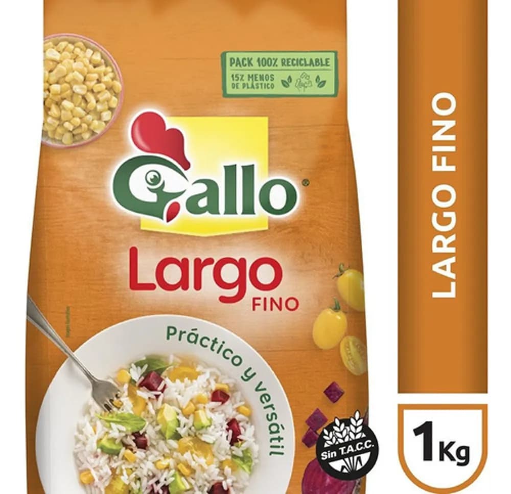 ARROZ GALLO LARGO FINO 1 K