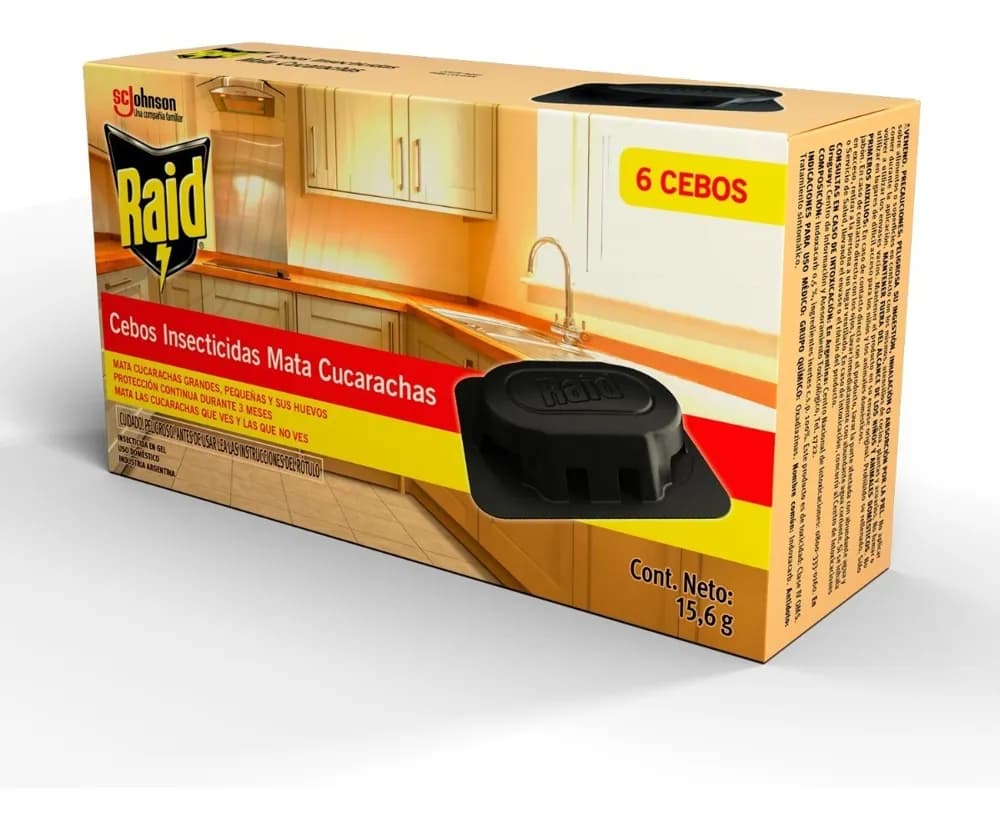 CEBOS INSECTICIDAS MATA CUCARACHAS RAID 15,6G