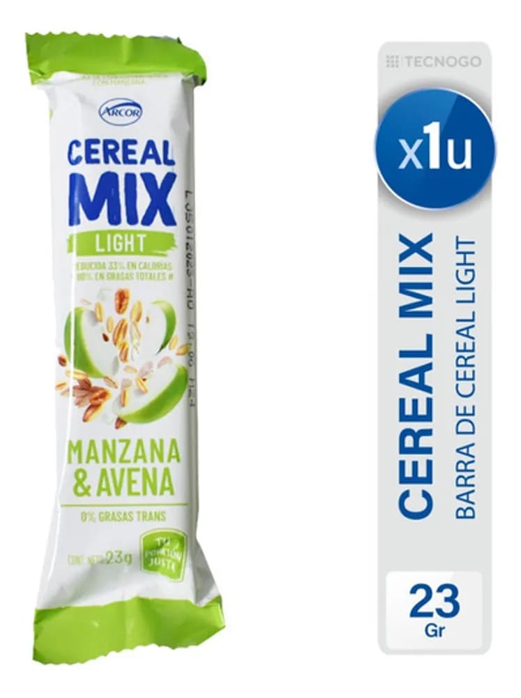 BARRA CEREAL MIX MANZANA LIGHT 23 G