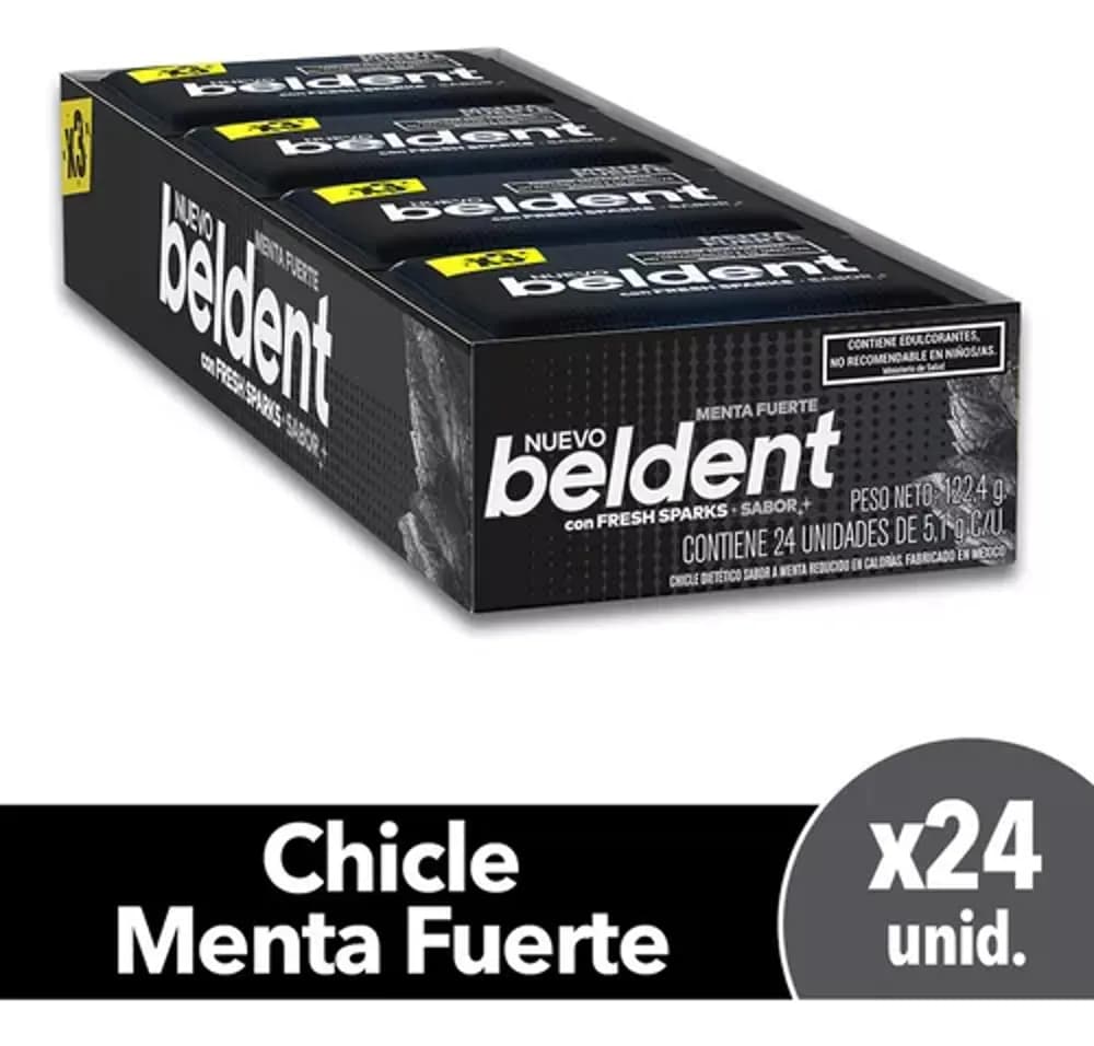 CHICLE BELDENT MENTA FUERTE