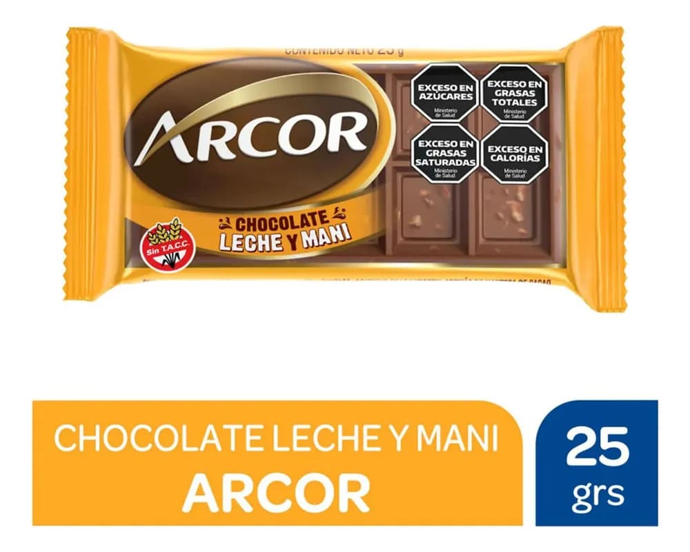 CHOCO LECHE Y MANI ARCOR 25 G