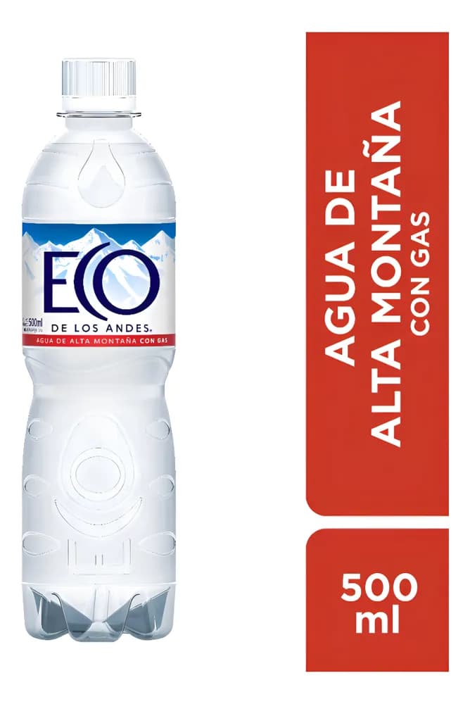 AGUA ECO DE LOS ANDES CON GAS 500 CC