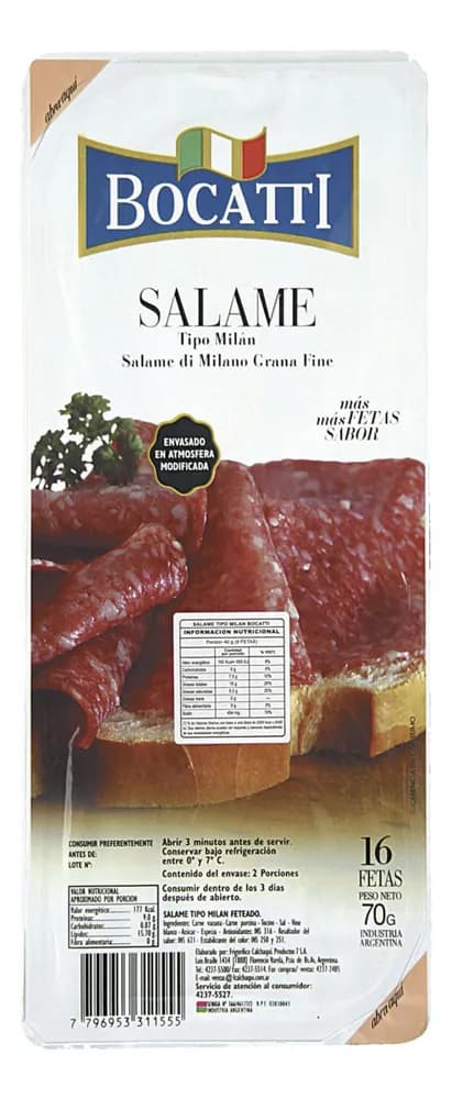 SALAME TIPO MILAN BOCATTI 70G