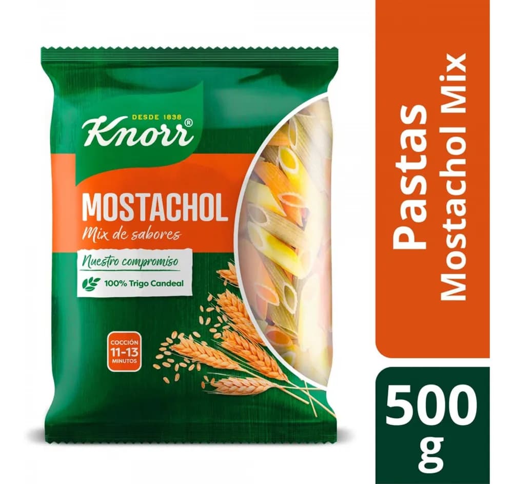 FIDEOS KNORR MOSTACHOL MIX DE SABORES 500G