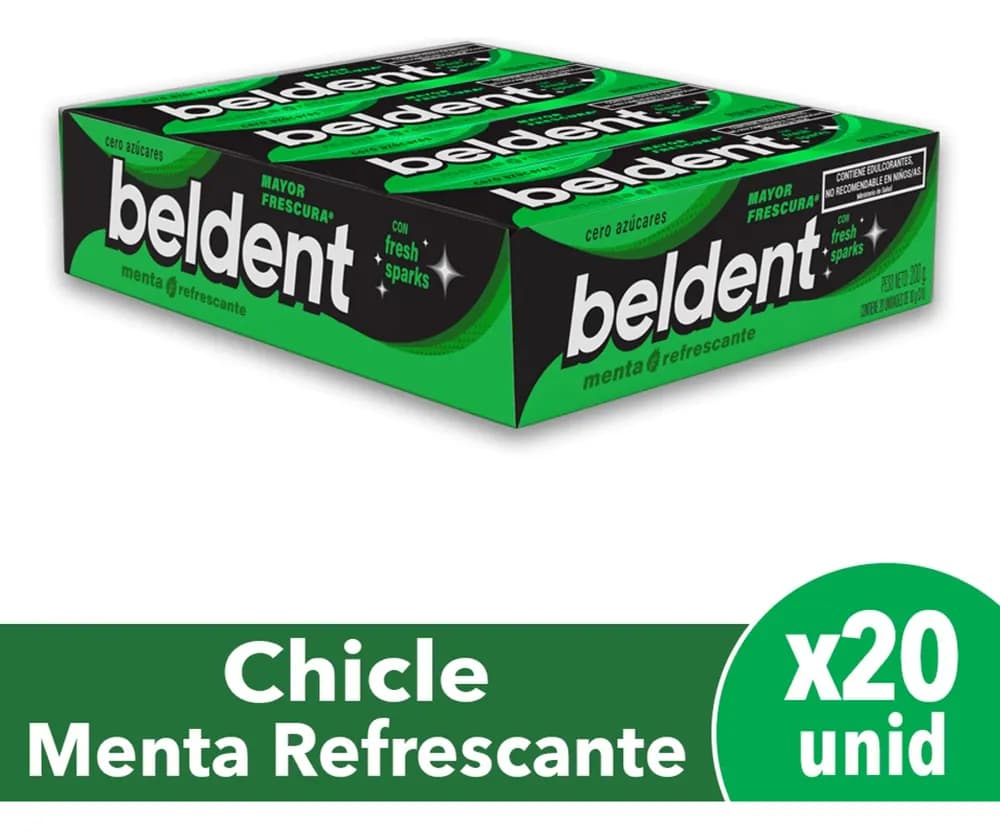 CAJA CHICLE BELDENT MENTA X 20UN