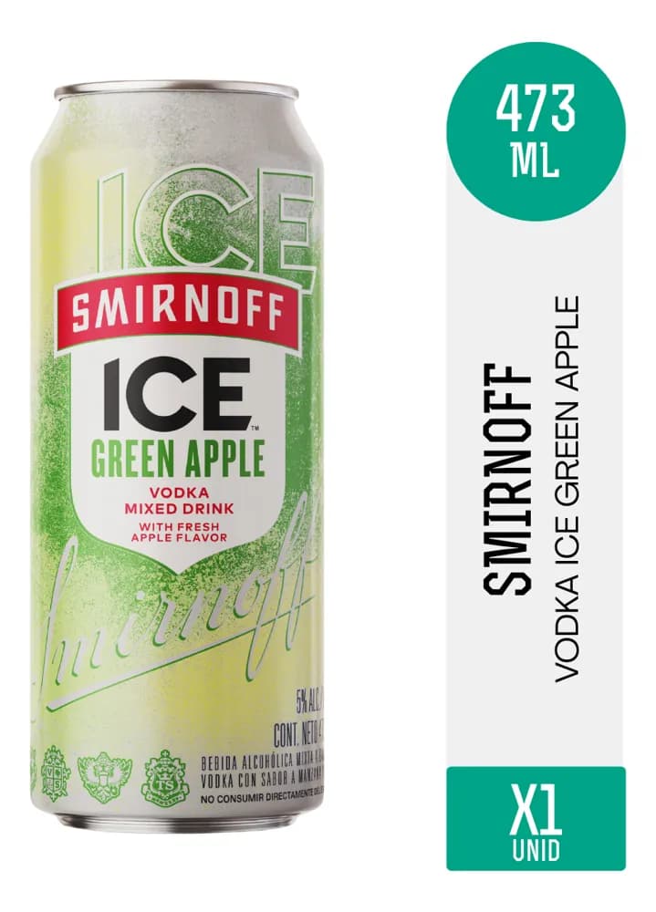 VODKA SMIRNOFF ICE GREEN APPLE 473 CC