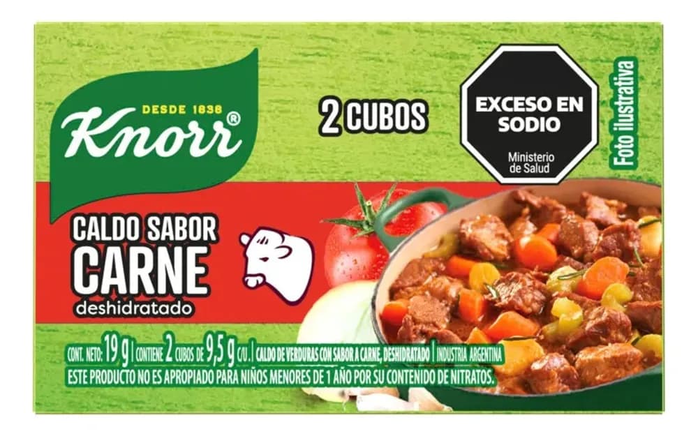 CALDO KNORR CARNE 2 CUBOS DE 9,5G