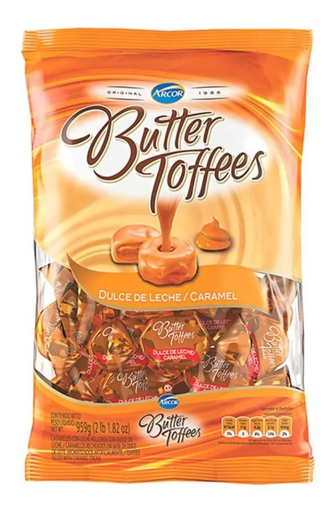 CARA ARCOR BUTTER TOFFEES DULCE DE LECHE 825G