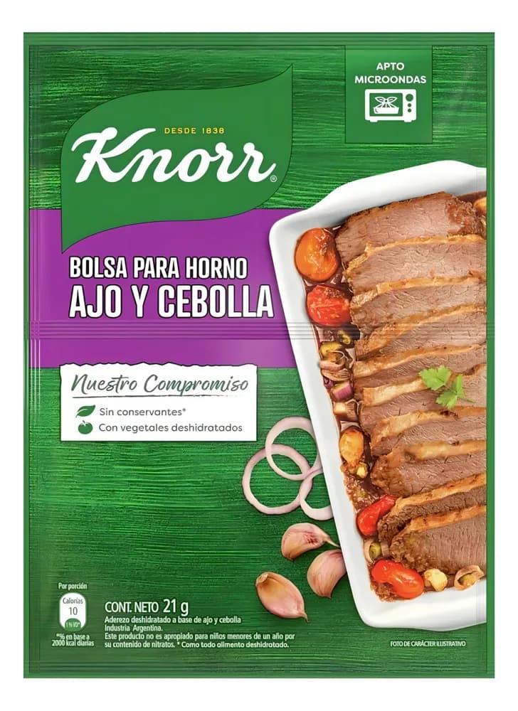 BOLSA PARA HORNO AJO Y CEBOLLA KNORR 21G