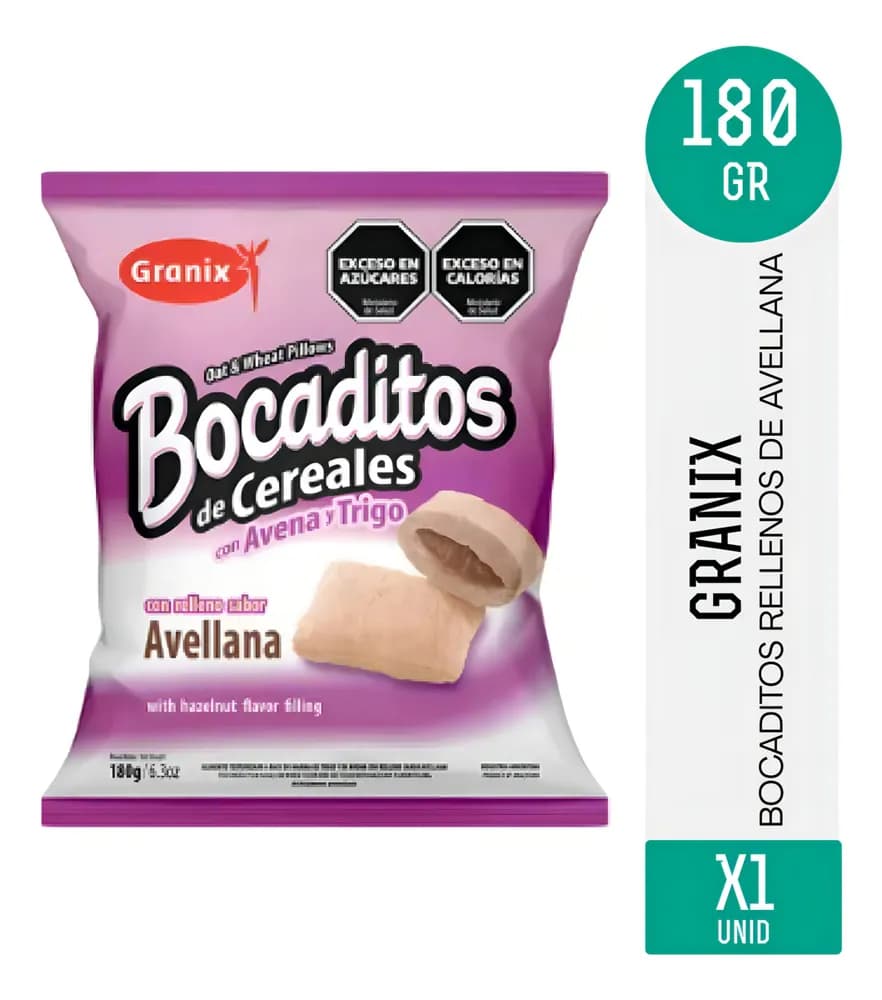 ALMOHA BOCADITOS DE CEREALES CON AVENA Y TRIGO RELLENO AVELLANA 180G