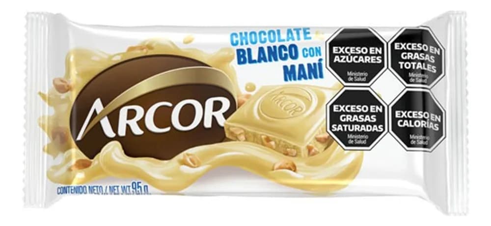 CHOCO BLANCO CON MANI ARCOR 95G
