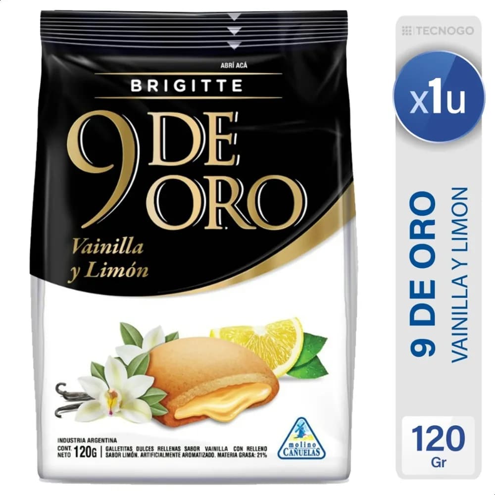 GALLE 9 DE ORO RELLENAS LIMON 120 G