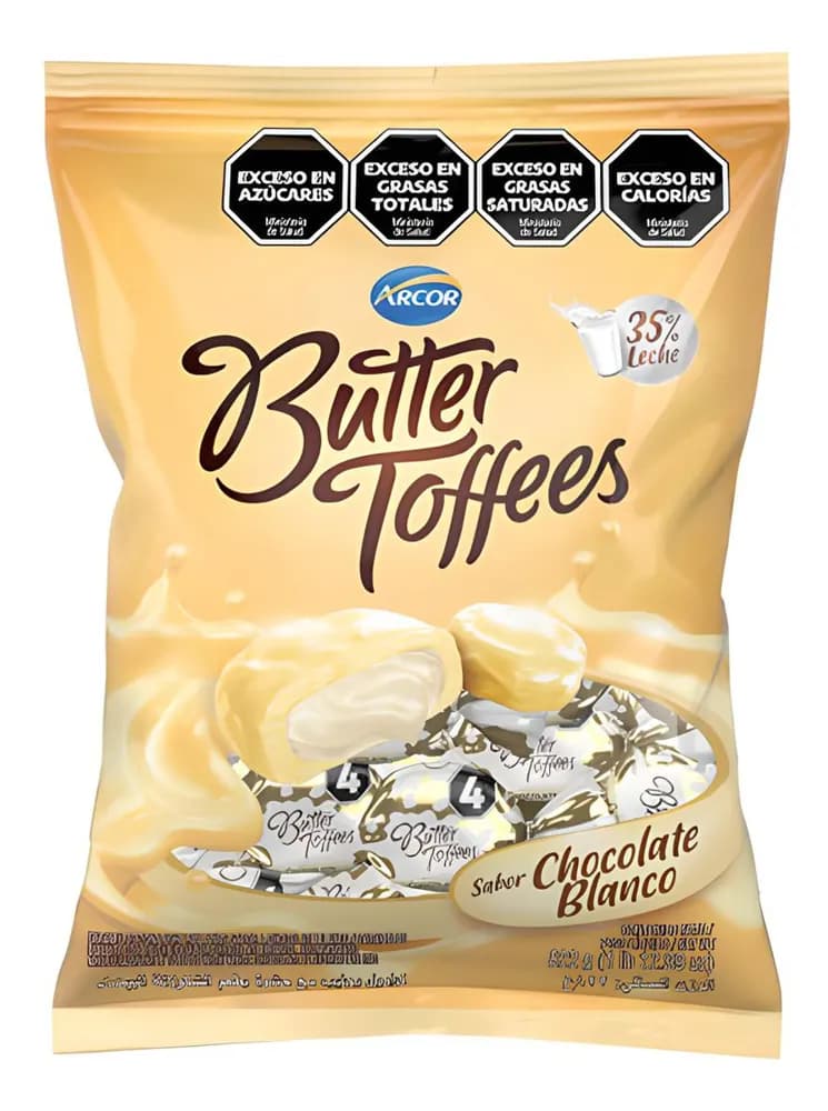 CARA ARCOR BUTTER TOFFEES CHOCOLATE BLANCO 822G