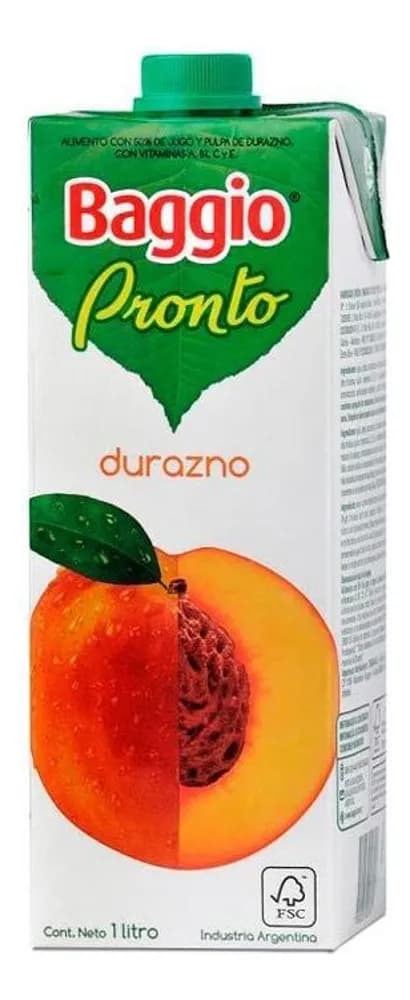 JUGO BAGGIO PRONTO DURAZNO 1 L