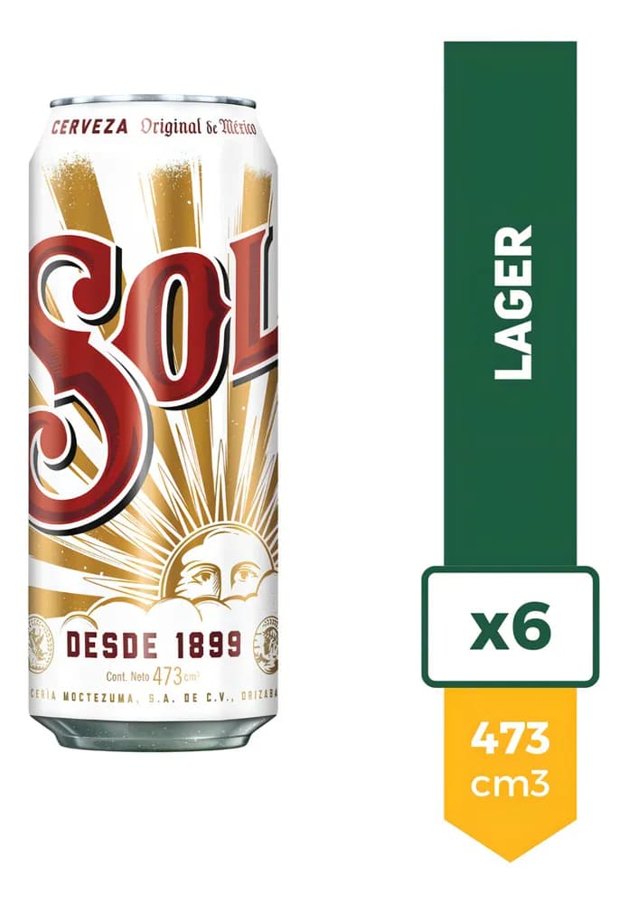 CERV PACK X6 LATA SOL 473CM
