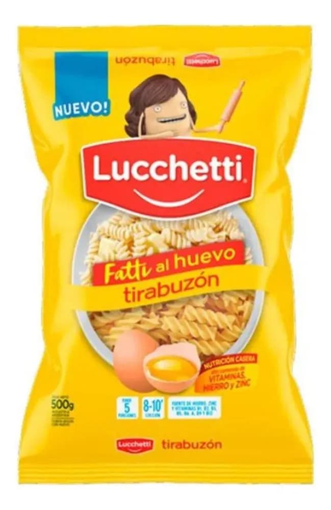 FIDEO LUCCHETTI TIRABUZON N 34 HUEVO 500 G