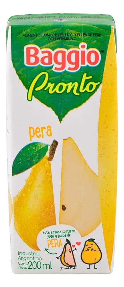 JUGO BAGGIO 200ML SABOR PERA