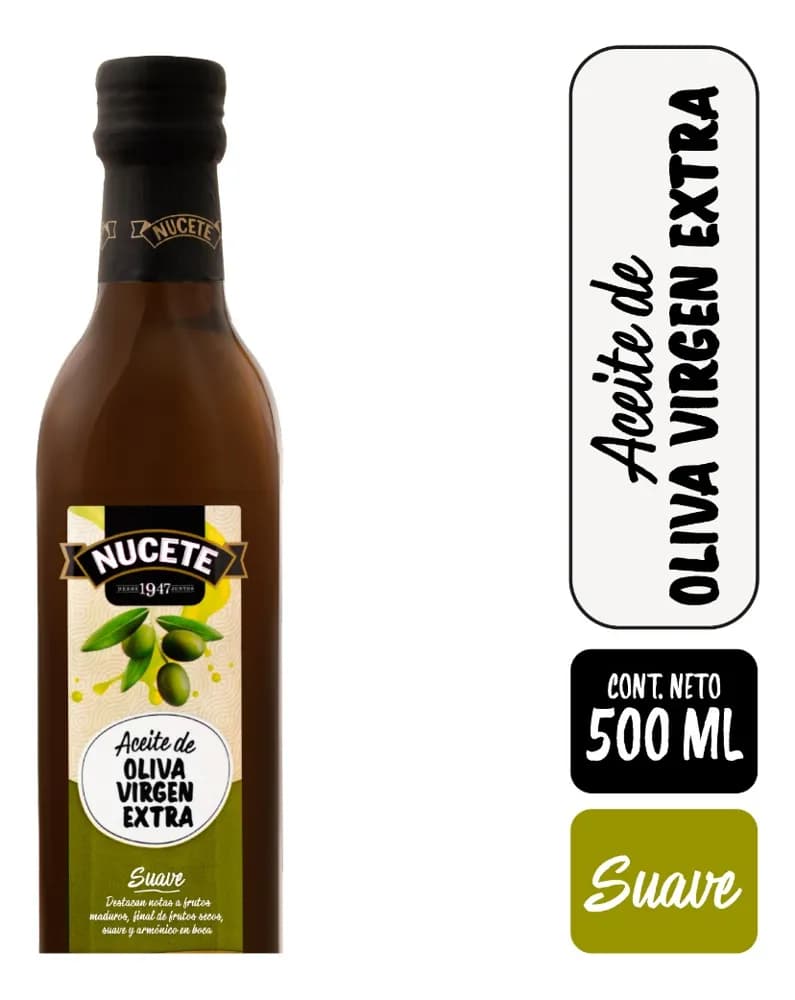 ACEITE NUCETE OLIVA EXTRA VIRGEN SUAVE 500 CC