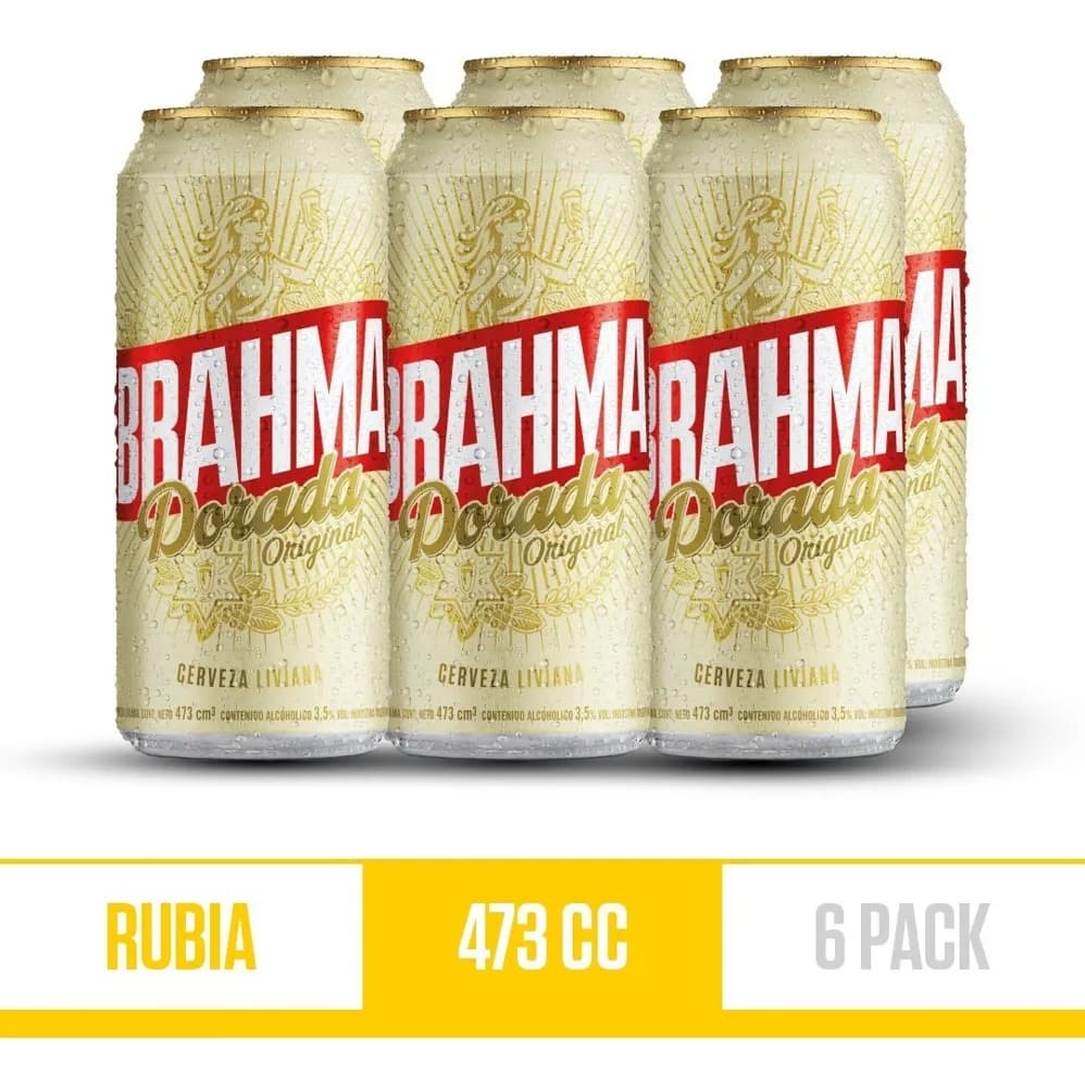 CERV BRAHMA DORADA LATA X 6