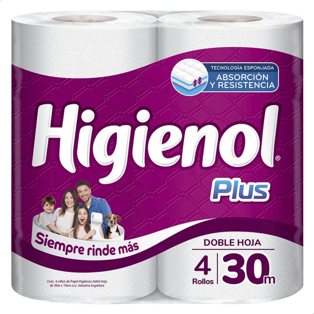 PAPEL HIG HIGIENOL PLUS BLANCO 4 X 30 M