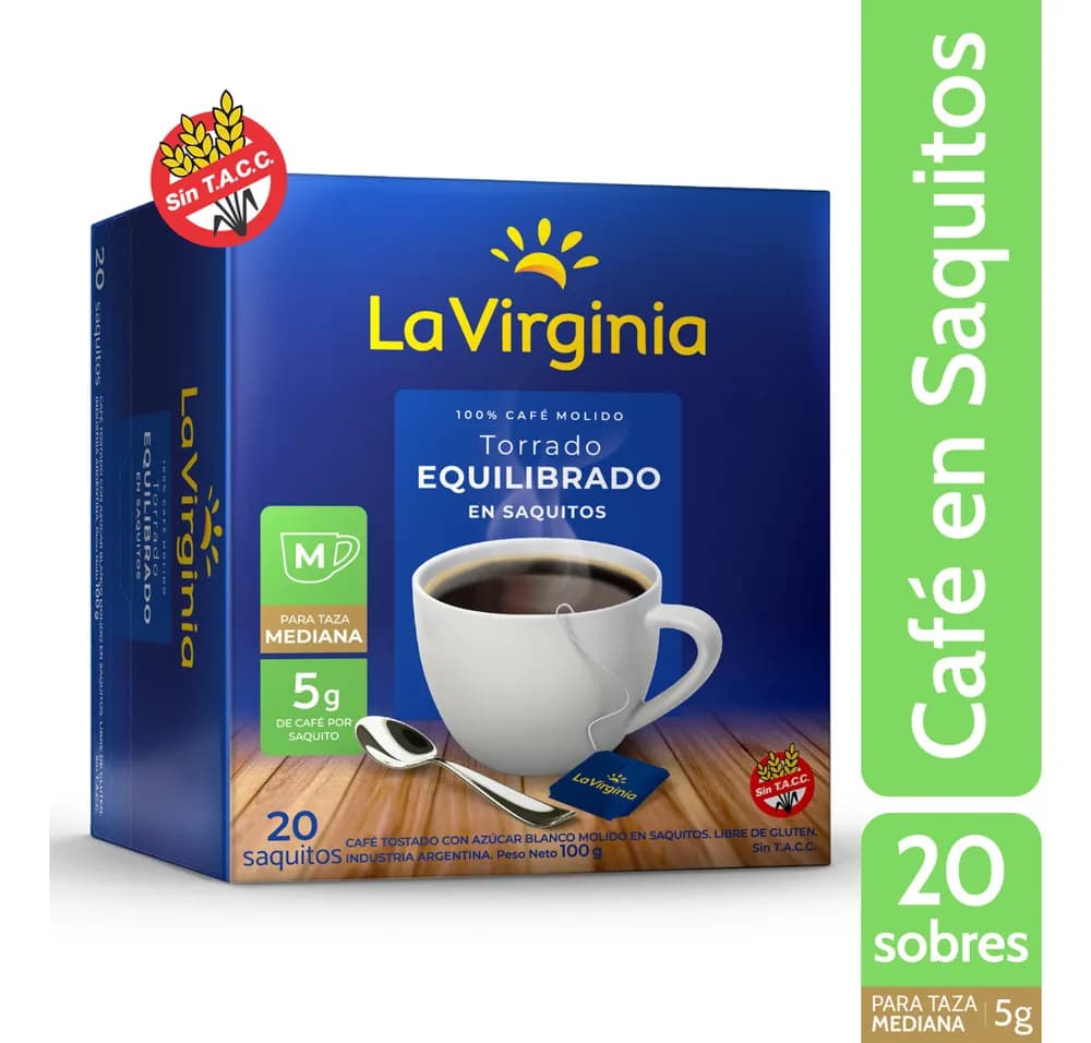 CAFE LA VIRGINIA TORRADO EQUILIBRADO 20 SAQUITOS
