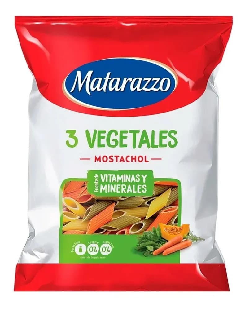FIDEO MATARAZZO MOSTACHOL 3 VEGETALES 500G