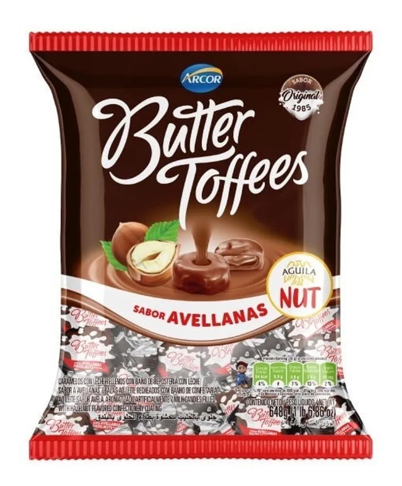 CARA ARCOR BUTTER TOFFEES AVELLANAS 648G