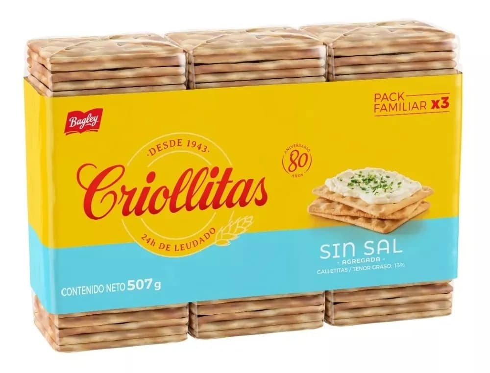 GALLE CRIOLLITAS SIN SAL X 3
