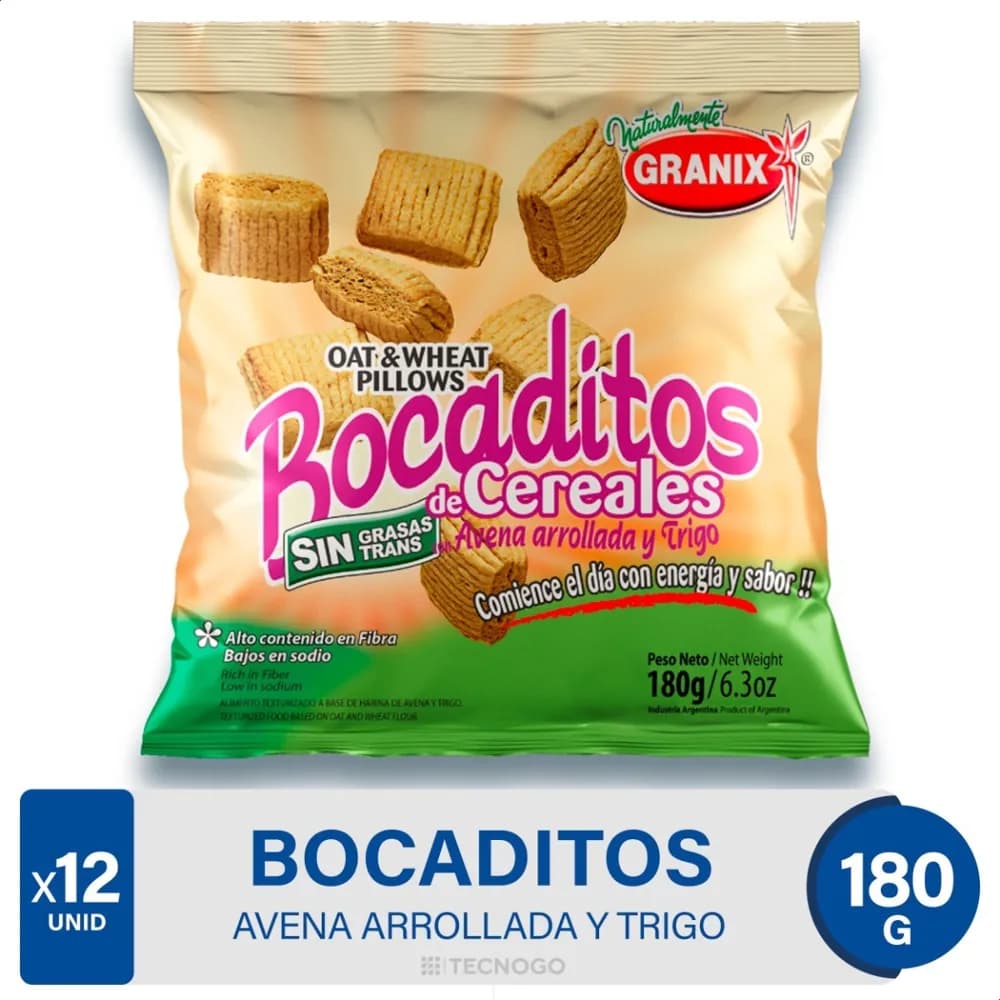 ALMOHA BOCADITOS DE CEREALES GRANIX AVENA Y TRIGO 180G